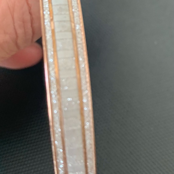 Milor Sterling silver with rose gold plated and CZ sparkly bangle - Picture 8 of 10